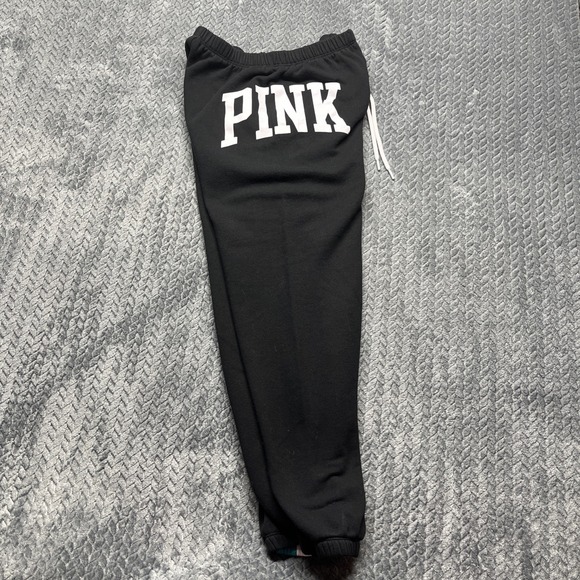 Victoria's Secret PINK Jogger Sweatpants Women's Size‎ Small Black Turquoise - Picture 4 of 12